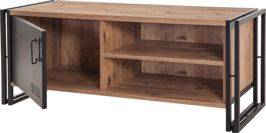 Conjunto de Mobiliário de Sala Cosmo – Pinho Atlântico Preto – TV Unit