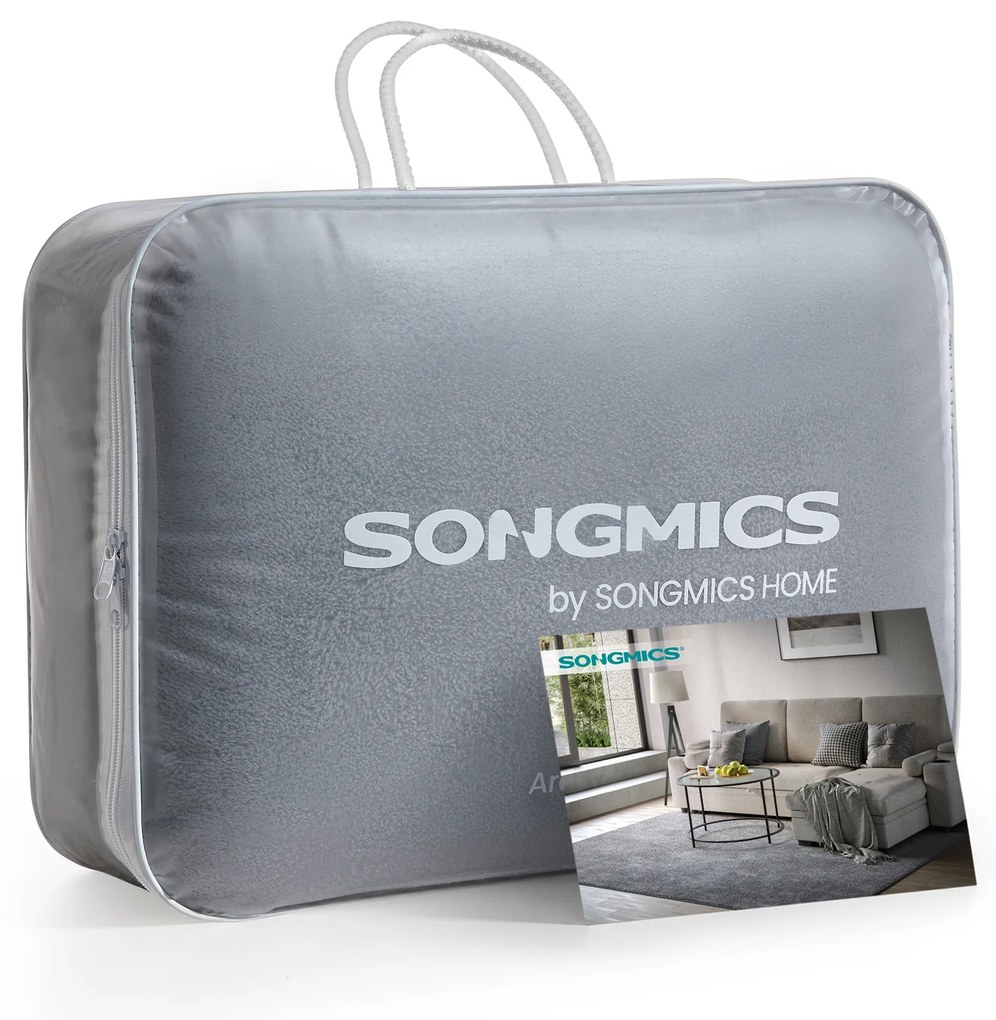 Tapete SONGMICS, 160 x 230 cm, antiderrapante, decoração para casa, para sala de estar, quarto, berçário, lavável à máquina, estilo moderno, cinza-pomba TAR013G01