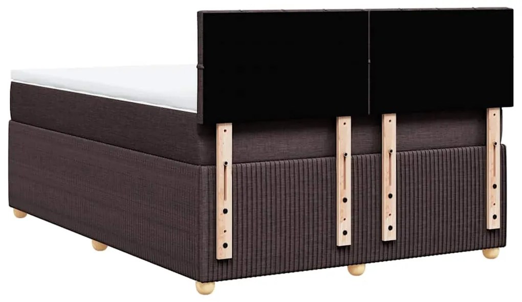 Cama com molas/colchão 140x200 cm tecido castanho-escuro