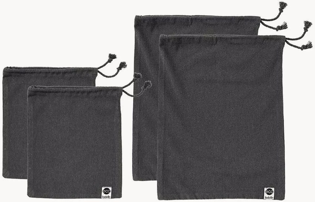 Sacos para frutas e legumes Eco Recycled Charcoal, conjunto de 4