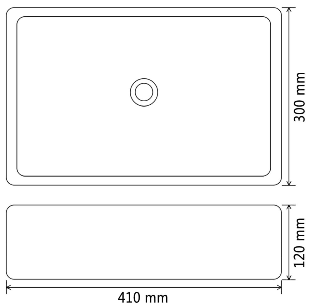 Lavatório Lux Retangular em Cerâmica Vidrada - Branco - Design Moderno