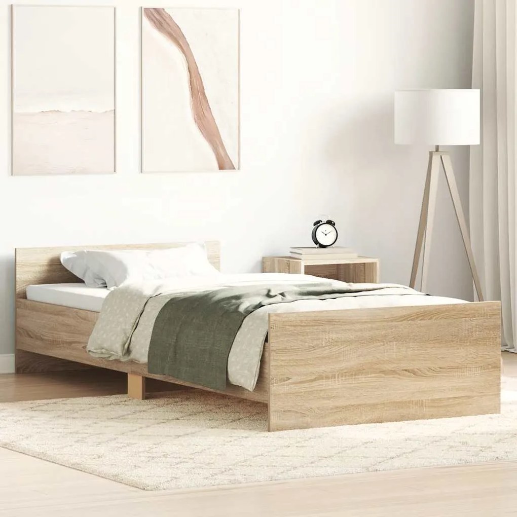 Estrutura cama s/ colchão derivados de madeira carvalho sonoma
