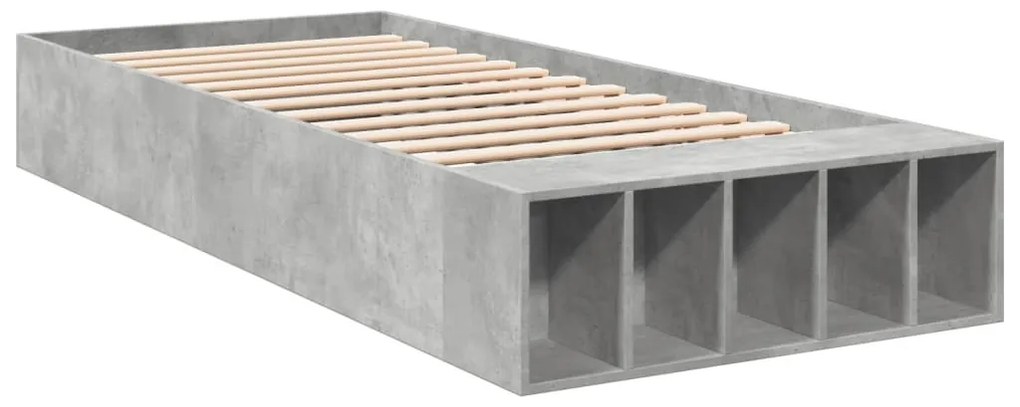 Estrutura de cama 90x190 cm derivados de madeira cinza cimento