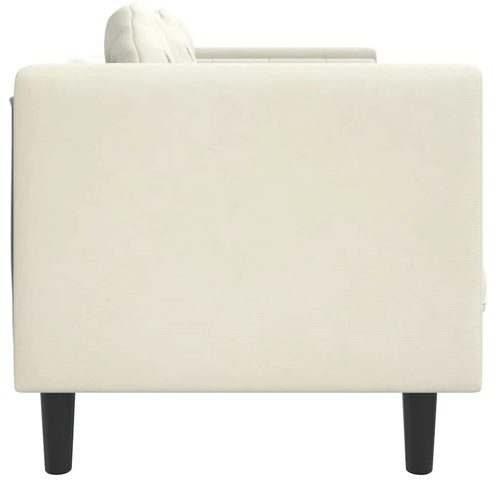 Sofá com almofadões 3 lugares veludo cor creme