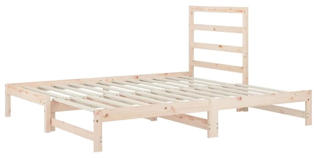 Estrutura sofá-cama de puxar 2x(90x190) cm pinho maciço