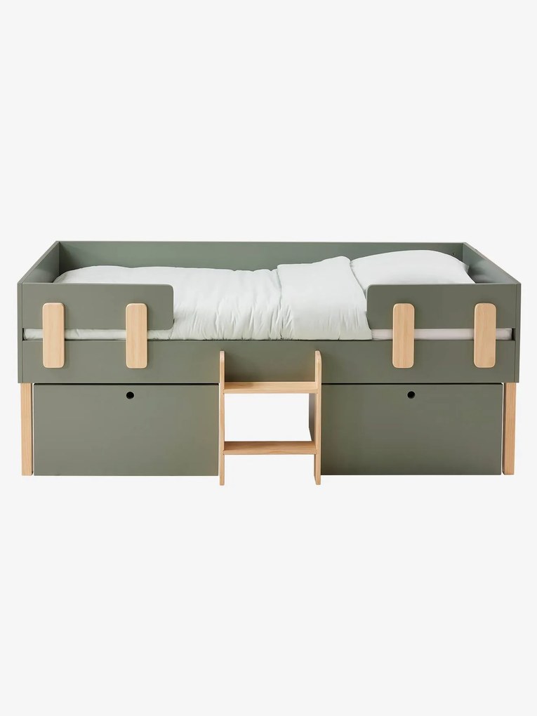 Cama alta com arrumações, EVEREST caqui