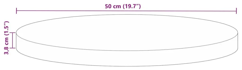 Tampo de mesa redondo Ø50x3,8cm madeira recuperada maciça