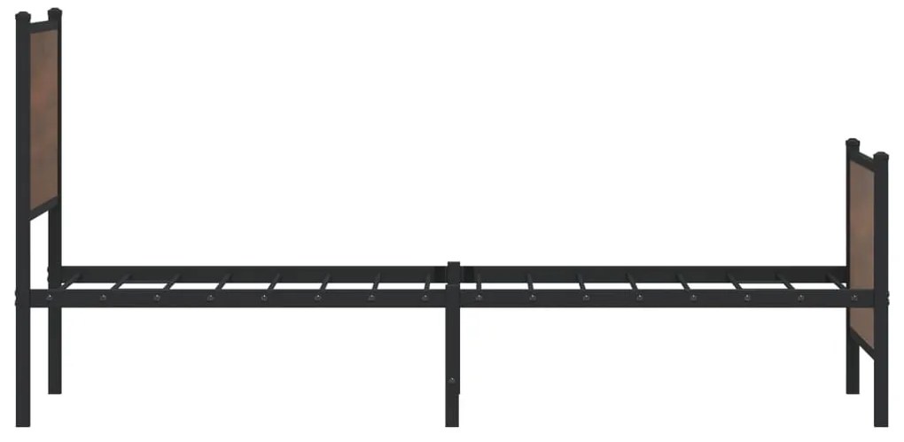 Estrutura de cama sem colchão 90x190 cm metal carvalho castanho