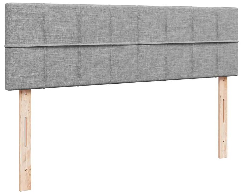 Estrutura cama otomana colchão 140x200cm tecido cinzento claro