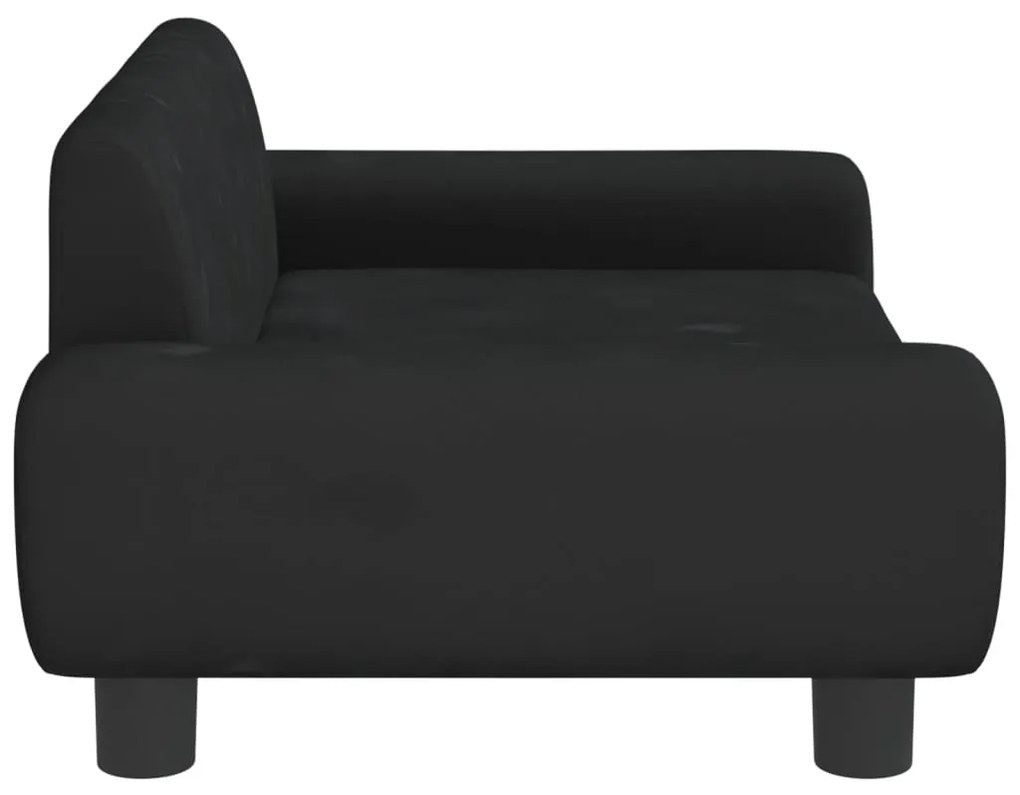 Sofá infantil 70x45x33 cm veludo preto