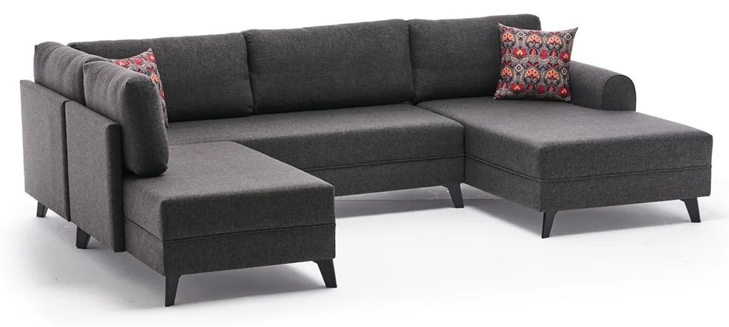 Sofá-Cama de Canto Belen – Antracite – 300x78x202 cm