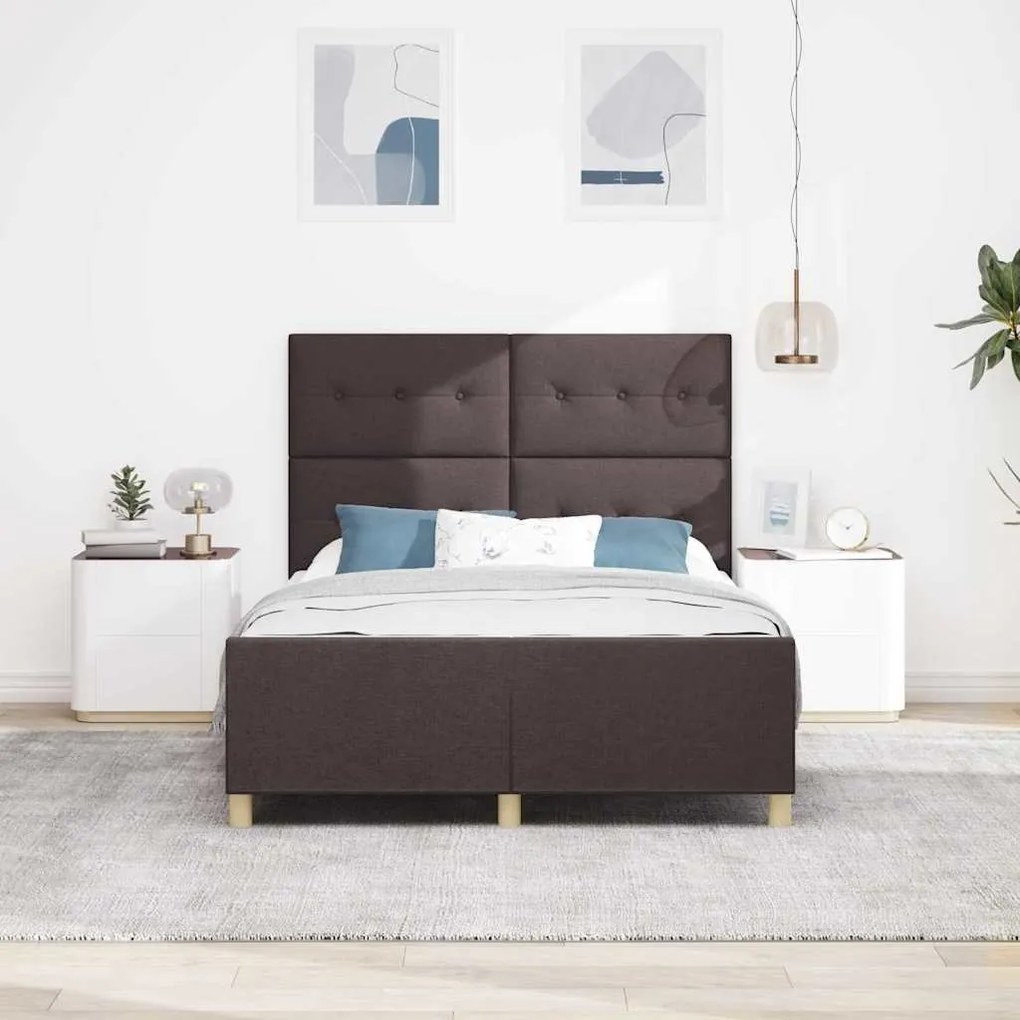 Estrutura de Cama vidaXL Castanho 140x200 cm Tecido