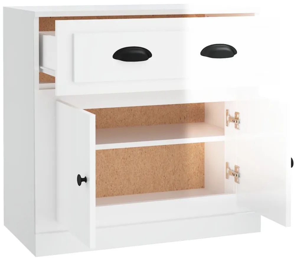 Aparador 70x35,5x67,5 cm derivados de madeira branco brilhante