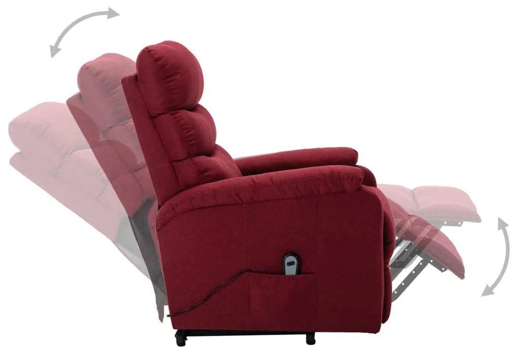 Poltrona elevatória tecido vermelho tinto