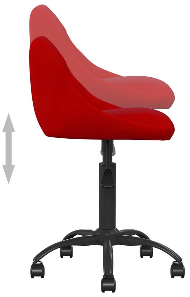 Cadeira de escritório veludo vermelho tinto