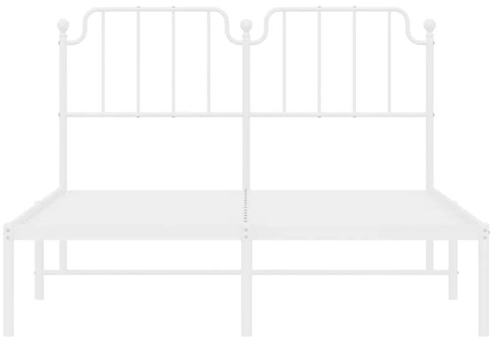 Estrutura de cama com cabeceira 140x190 cm metal branco