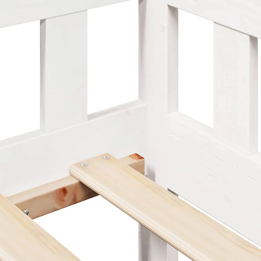 Sofá-cama c/ gavetas 90x190 cm madeira de pinho maciça branco