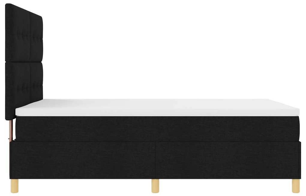Cama Box Spring com Colchão Preta 140x200 cm Tecido
