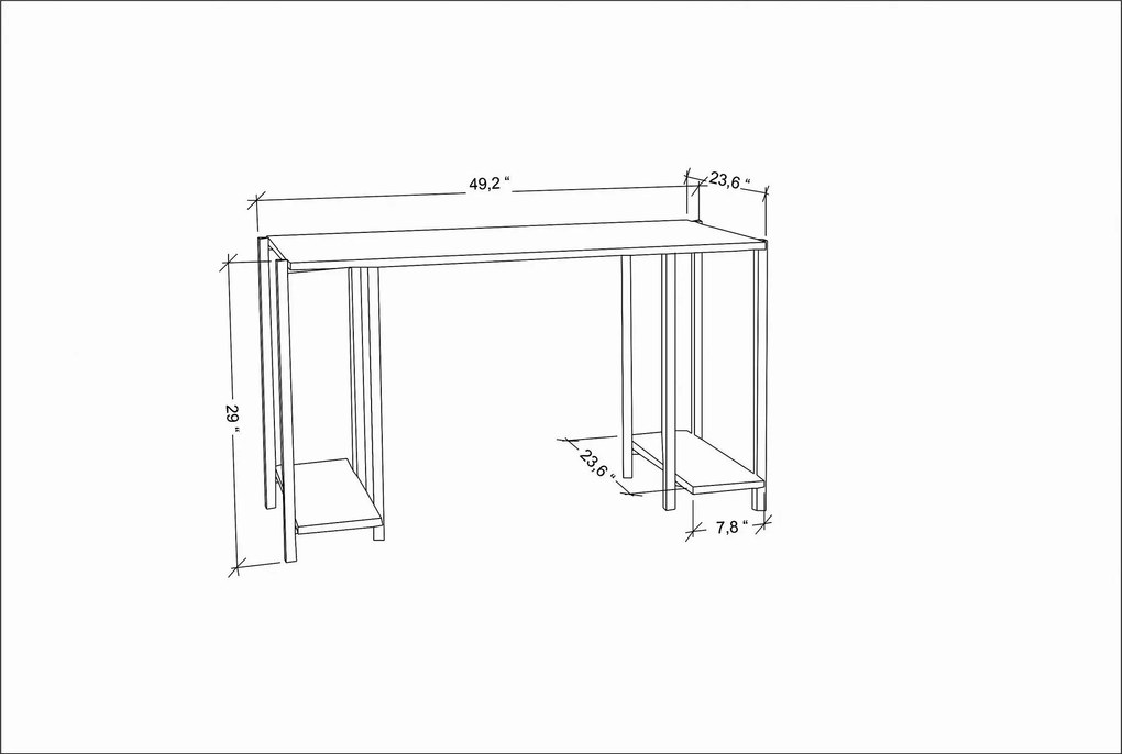 Secretária Academy – Branco e Antracite – 125,2x60x73,8 cm