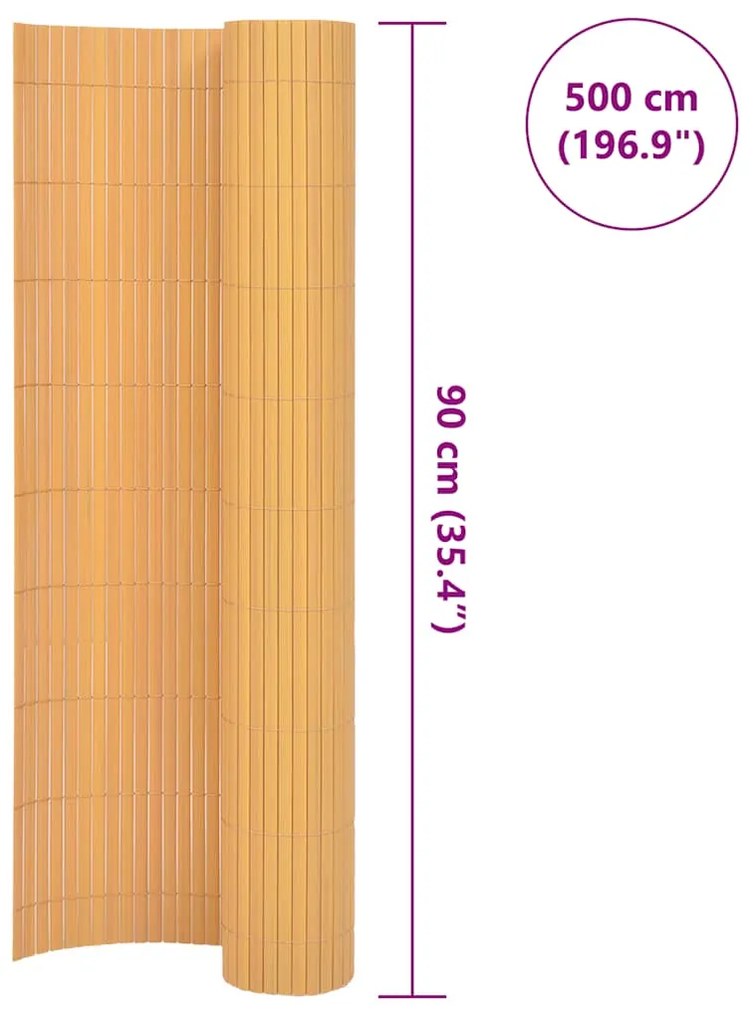 Cerca de jardim dupla face PVC 90x500 cm amarelo