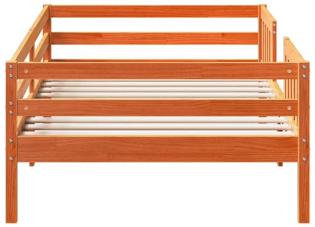 Cama sem colchão 80x200 cm pinho maciço castanho-mel