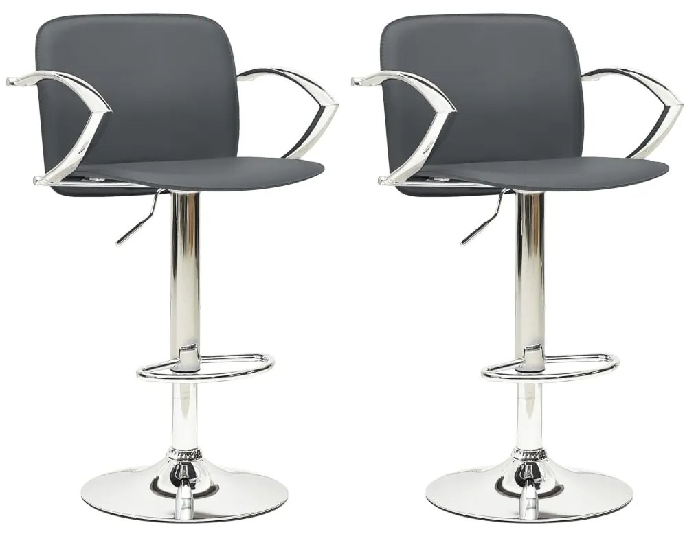 vidaXL Bancos de bar 2 pcs couro artificial cinzento