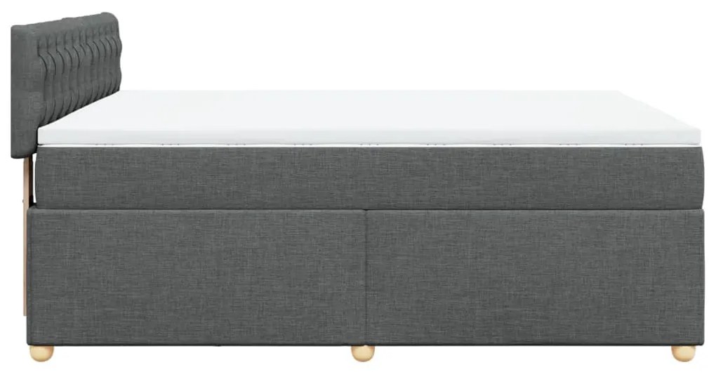 Cama com molas/colchão 140x200 cm tecido cinzento-escuro