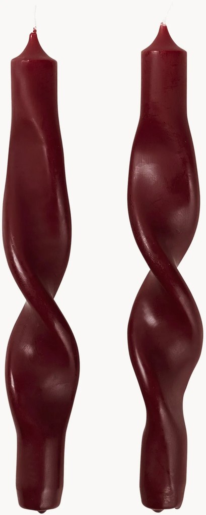 Velas de jantar artesanais Twist, conjunto de 2