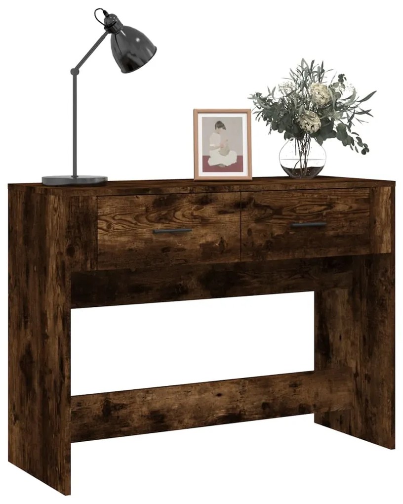 Mesa consola 100x39x75 cm derivados de madeira carvalho fumado