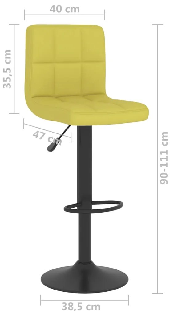 Bancos de bar 2 pcs tecido verde