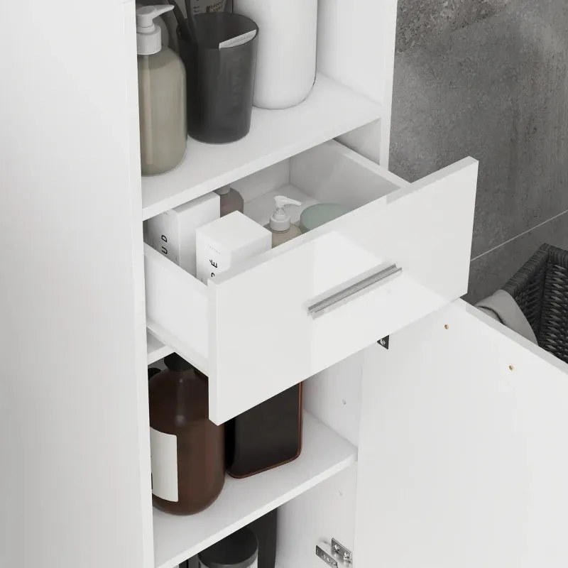 Armário Alto Damise de Casa de Banho de 180cm - Branco - Design Modern