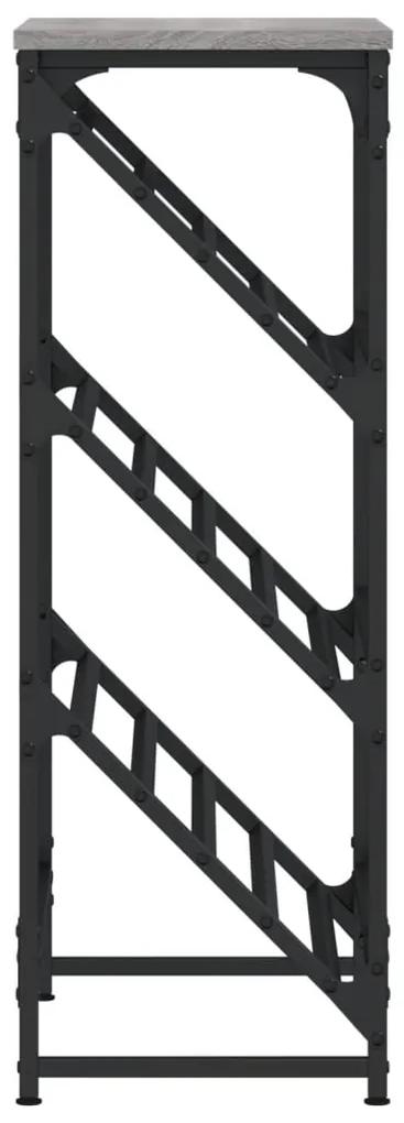 Sapateira Escada - Com 3 Níveis - Cor Cinzento Sonoma - 60x30x85 cm -