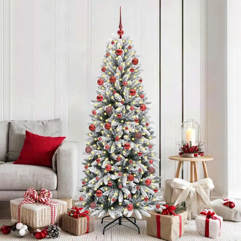 vidaXL Árvore de Natal Artificial com 300 LEDs Branco 180 cm