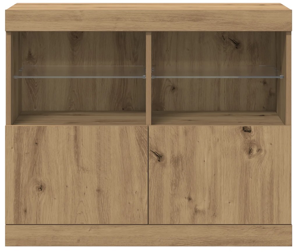 Buffet com Luzes LED Carvalho Artesanal 81x37x67 cm