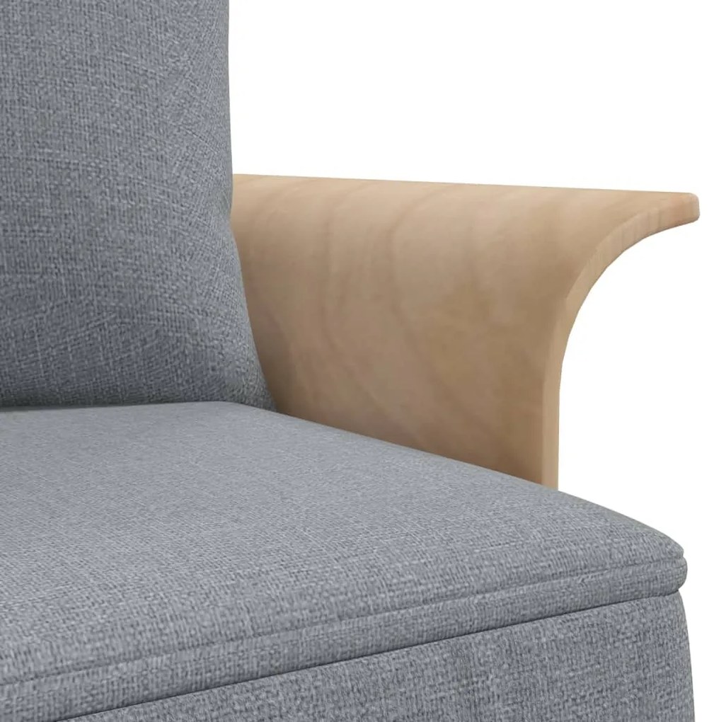 Sofá-cama em forma de L 279x140x70 cm tecido cinzento-claro