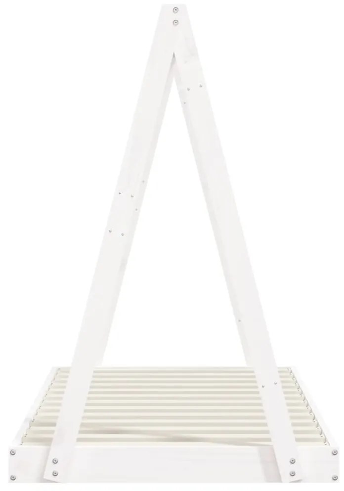 Estrutura de cama infantil 80x160 cm pinho maciço branco
