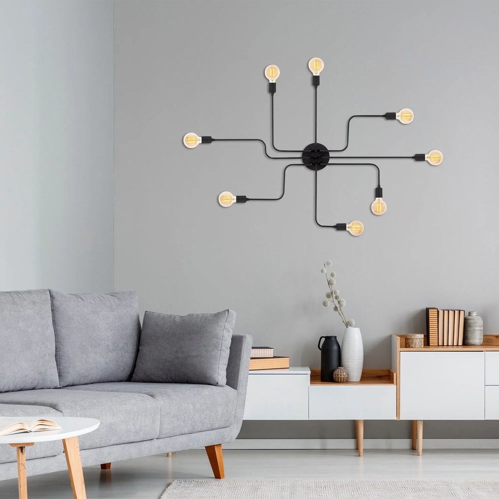 Candeeiro de Teto Truva – Preto – 140 cm