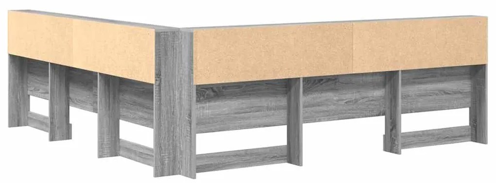 Cabeceira de armazenamento Sonoma cinzento 200 cm