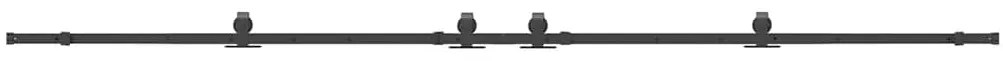 Kit de ferragens para porta deslizante 366 cm aço preto