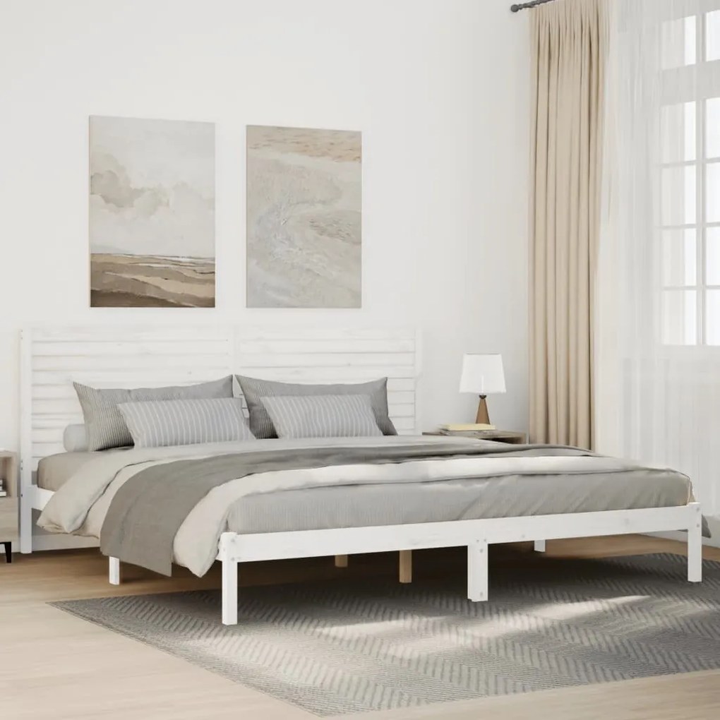 vidaXL Cama extra longa sem colchão 200x220 cm madeira maciça