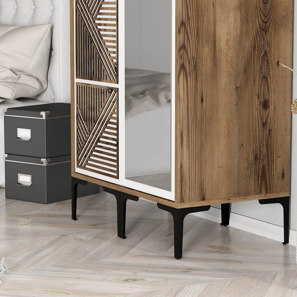 Roupeiro Kumsal PR – Nogueira/Branco – 80x47,5x201,4 cm