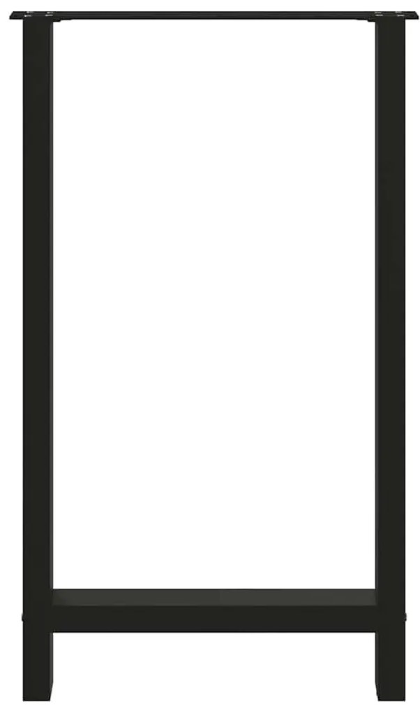 Pés para mesa de bar pretos 2 peças 60x(100-101) cm aço