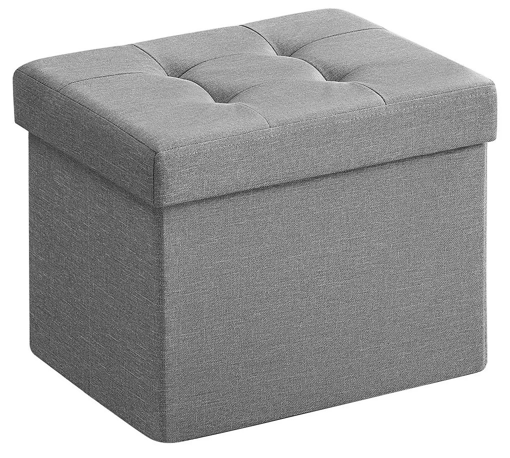 Banco com espaço de arrumação 31 x 41 x 31 cm cinzento claro