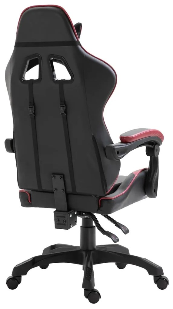Cadeira de gaming couro artificial vermelho tinto