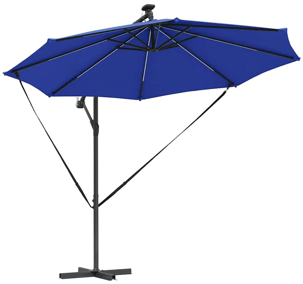Guarda-sol de Bananeira Cantilever com bloqueio azul ciano