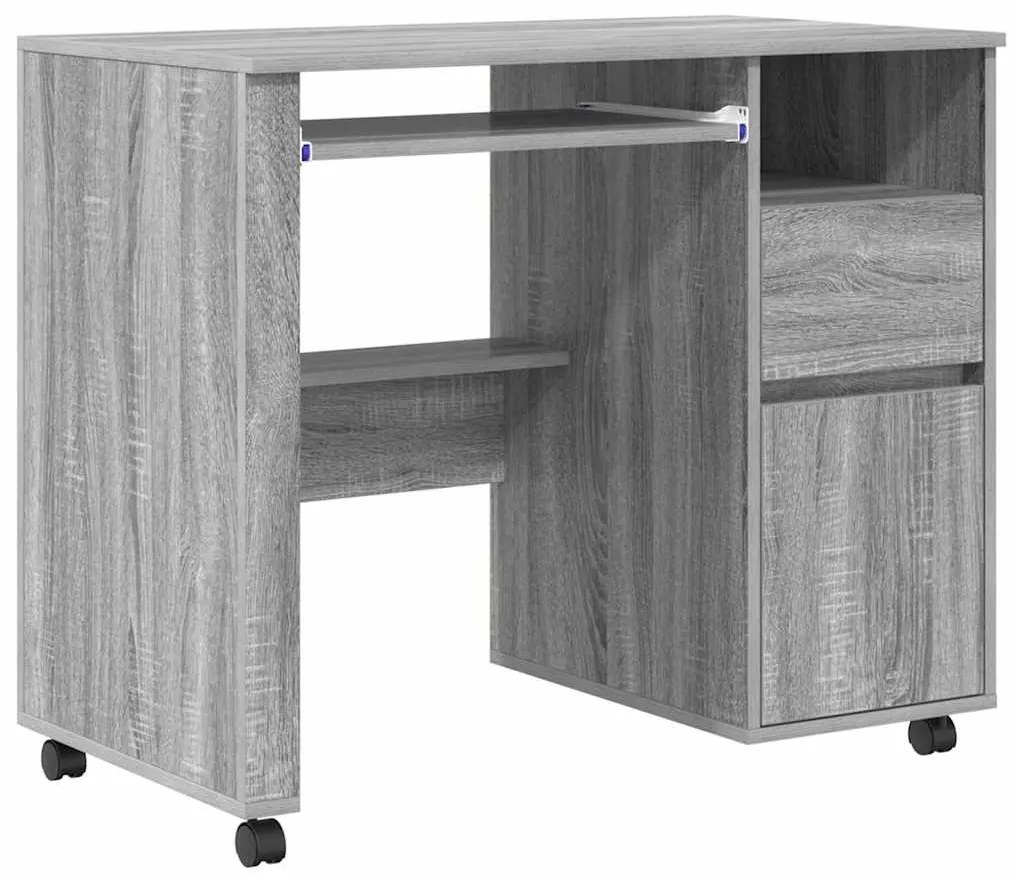 Mesa de Computador Cinza Cinza Sonoma Madeira Engenharia Médio