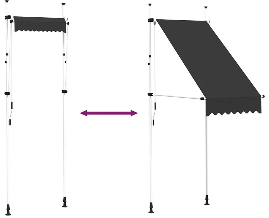 Toldo retrátil manual 100 cm antracite
