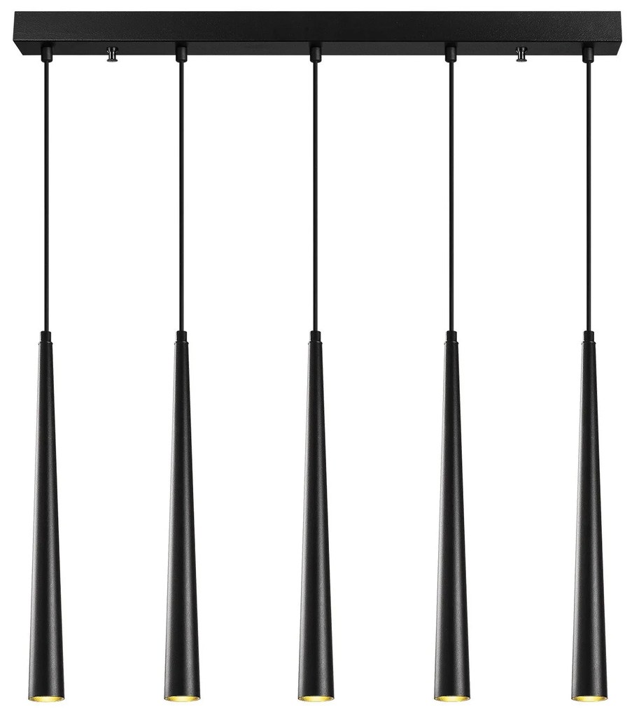 Candeeiro de Teto Ugur – Preto – 78 x 5 cm