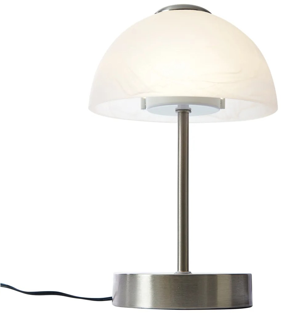 Candeeiro de Mesa Design Aço com Vidro Opal Incl. LED Regulável - Joya Design