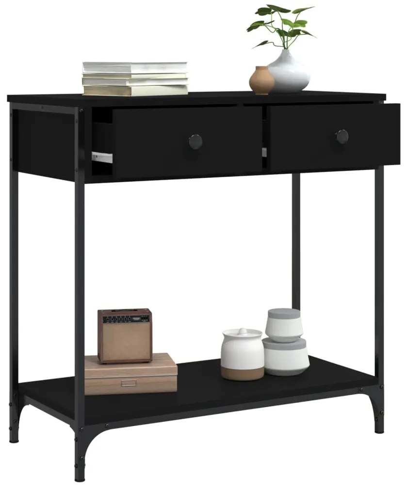 Mesa consola 75x34,5x75 cm derivados de madeira preto